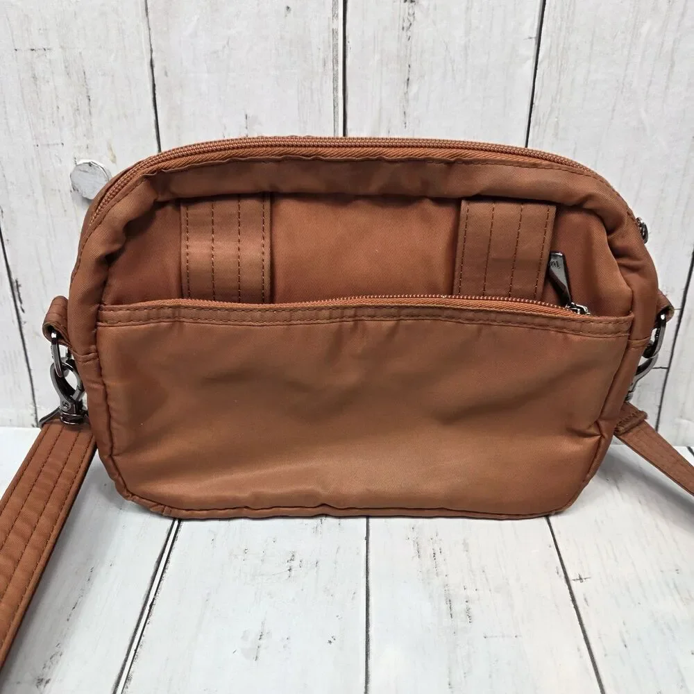 Lug Switch Convertible Crossbody Bag Purse Nylon Rust Color RFID *Stained*